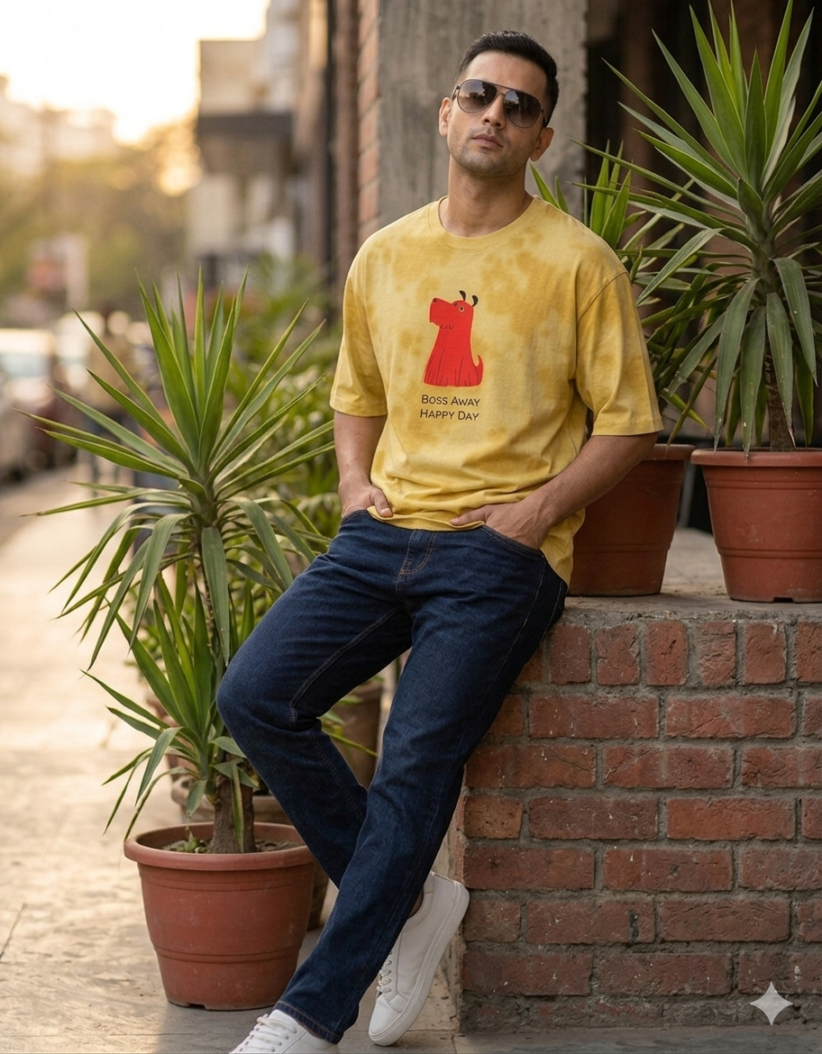 Happy Vibes | Tie-Dyed Oversized Tee